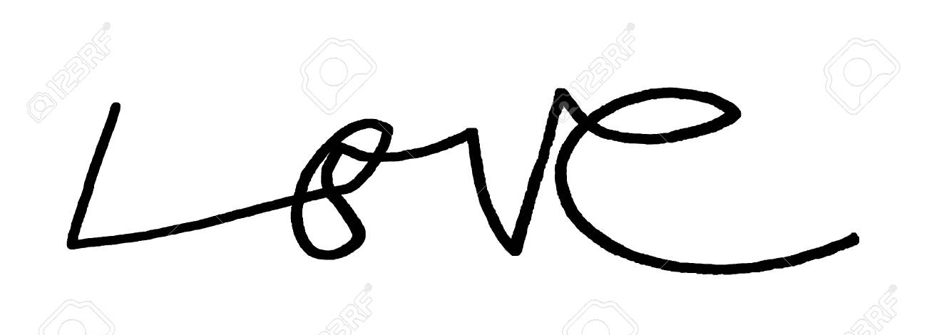 手書きの愛 愛 芸術という言葉を手で書かれた単語愛白い背景の上の