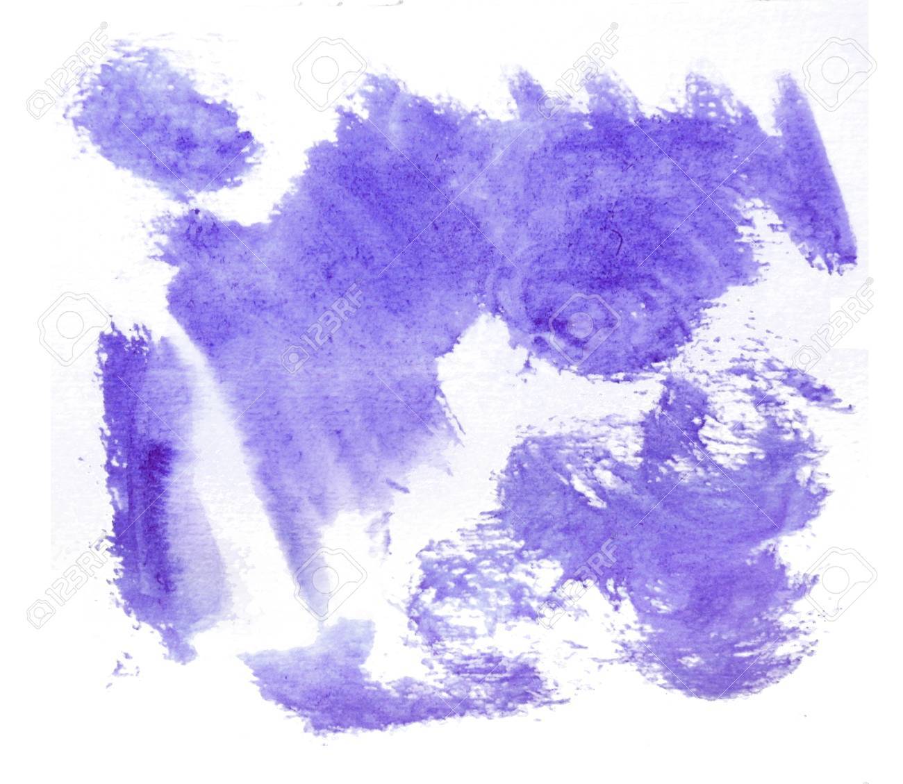 紫半透明水彩絵具ラフの水彩紙は 白い背景のランダムなブラシ ストロークをラフします の写真素材 画像素材 Image
