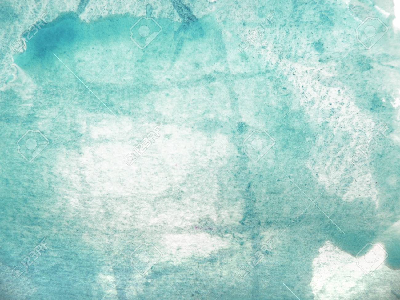 大まかな水彩紙に薄い線と水彩テクスチャ素晴らしい芸術的な塗装の背景テクスチャ シアンまたは青緑色濃淡になります の写真素材 画像素材 Image 87