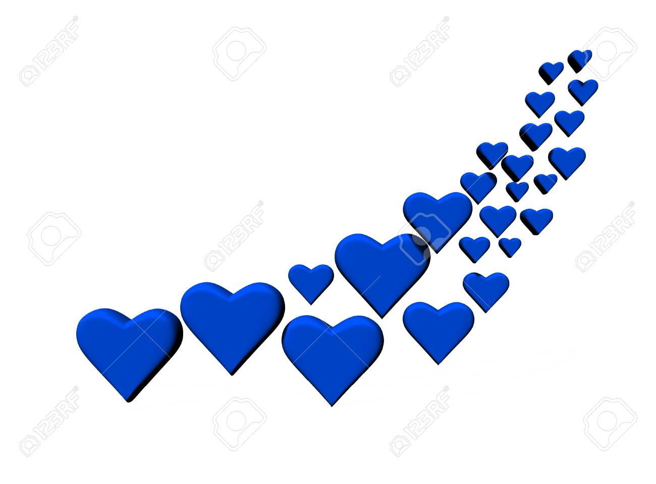 swirl of many 3d hearts group of different sized blue heart stock blue hearts pics