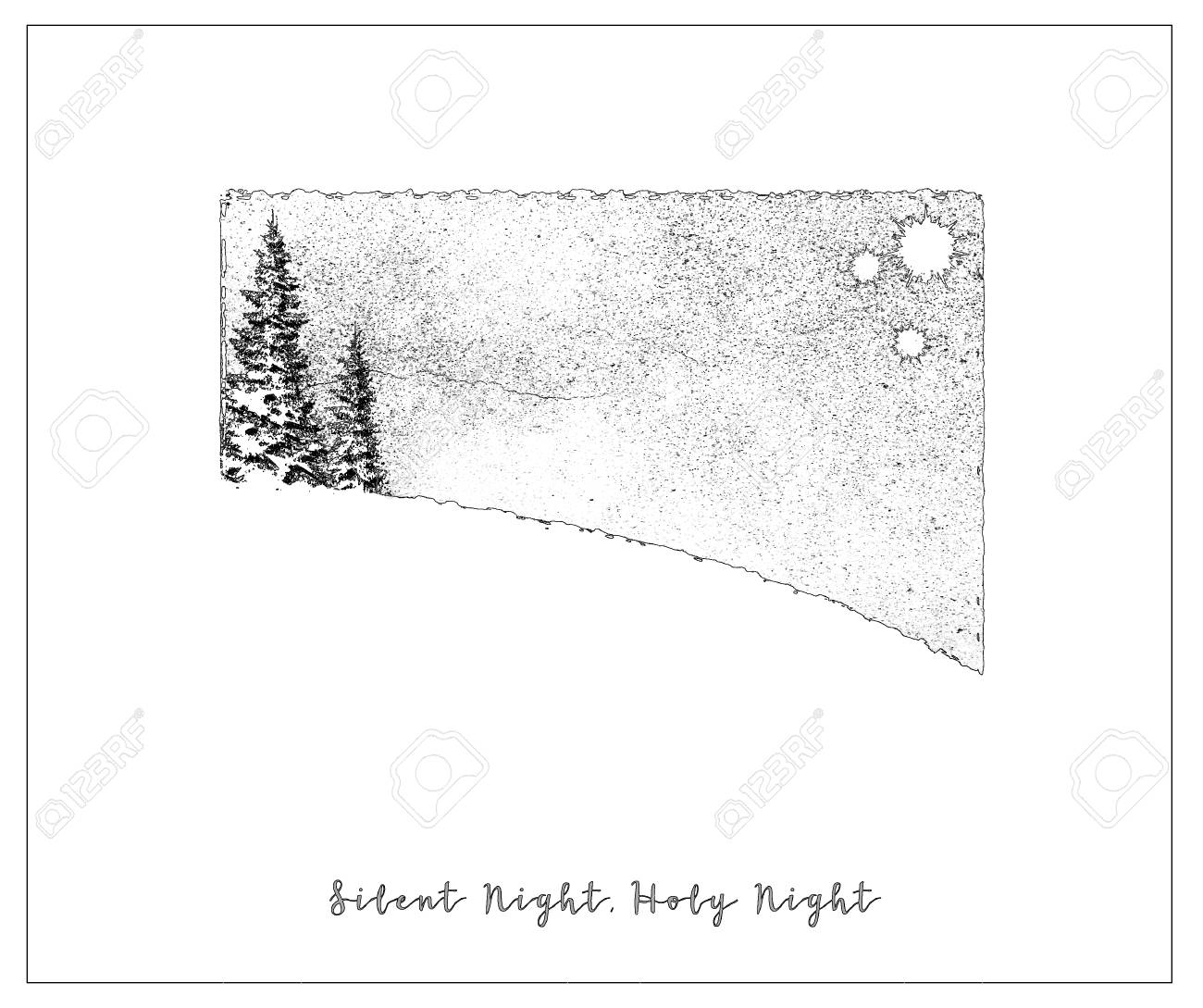 simple christmas card with the words silent night holy night words for christmas card