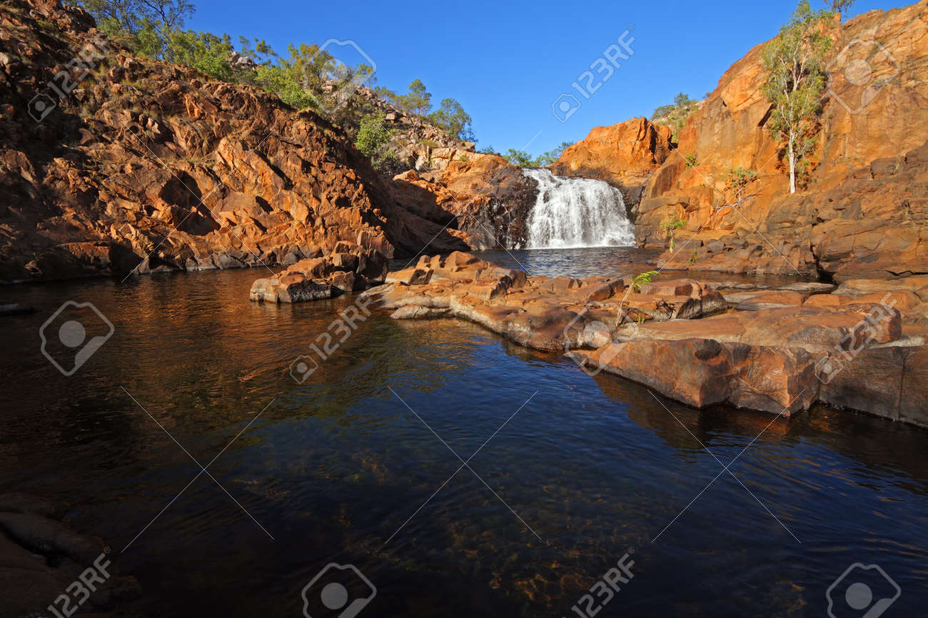 Small waterfall and pool with clear water, Kakadu National Park, Australia - 27884990 Small waterfall and pool with clear water, Kakadu National Park, Australia - 27884990