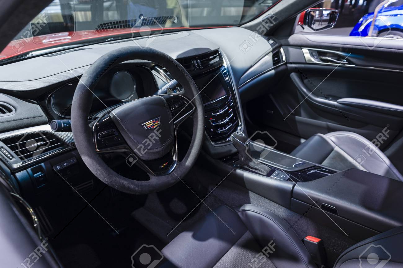 New York Usa March 23 2016 Cadillac Cts V Interior On Display