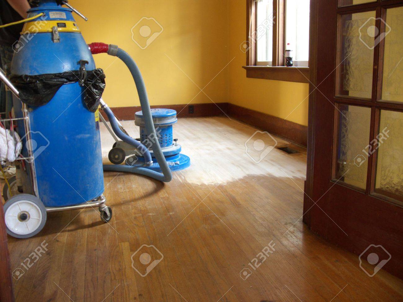 Hardwood Floor Sanding And Refinishing Stock Photo Picture And
