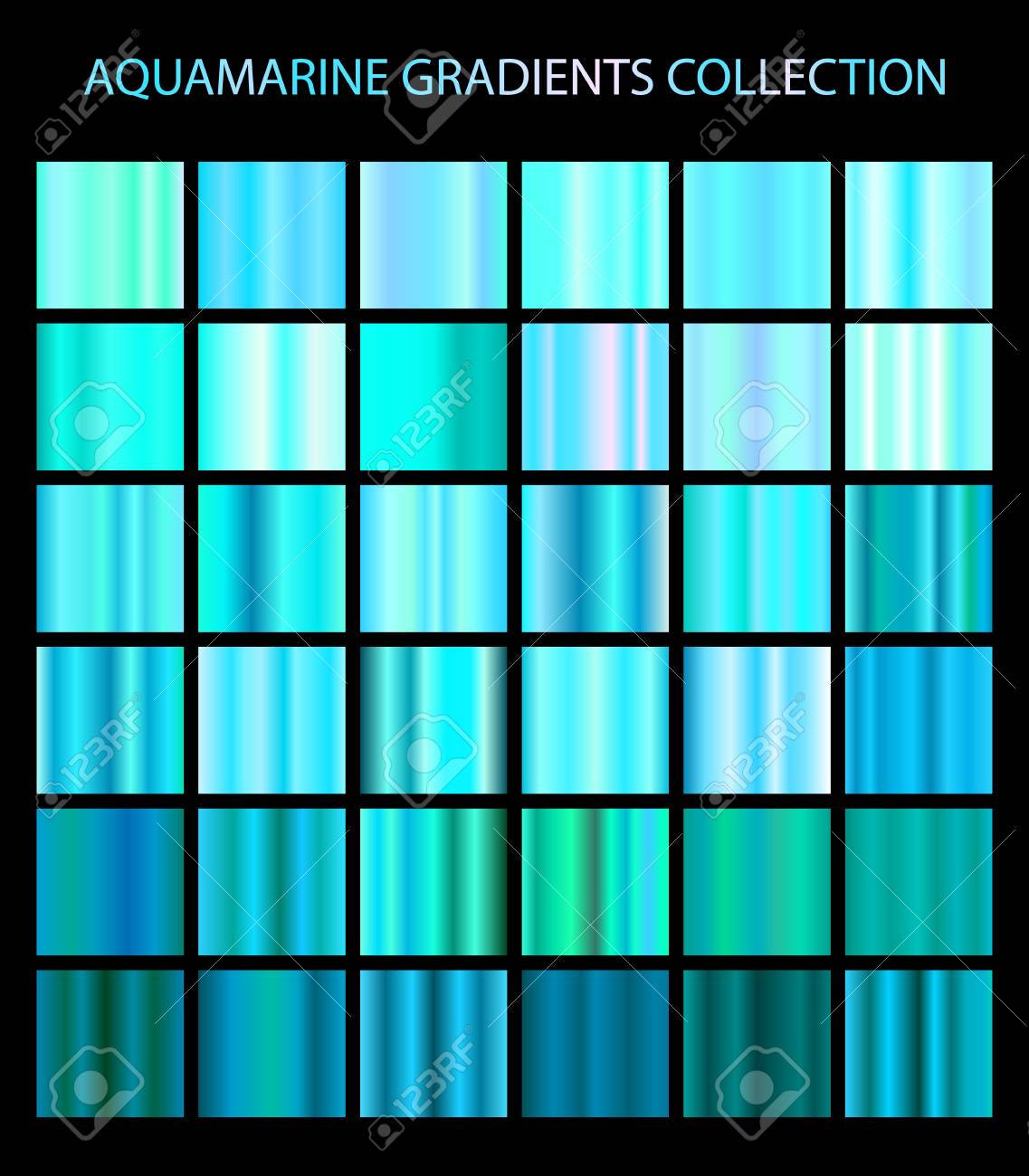 aquamarine color gradients collection bright patterns templates shiny templates