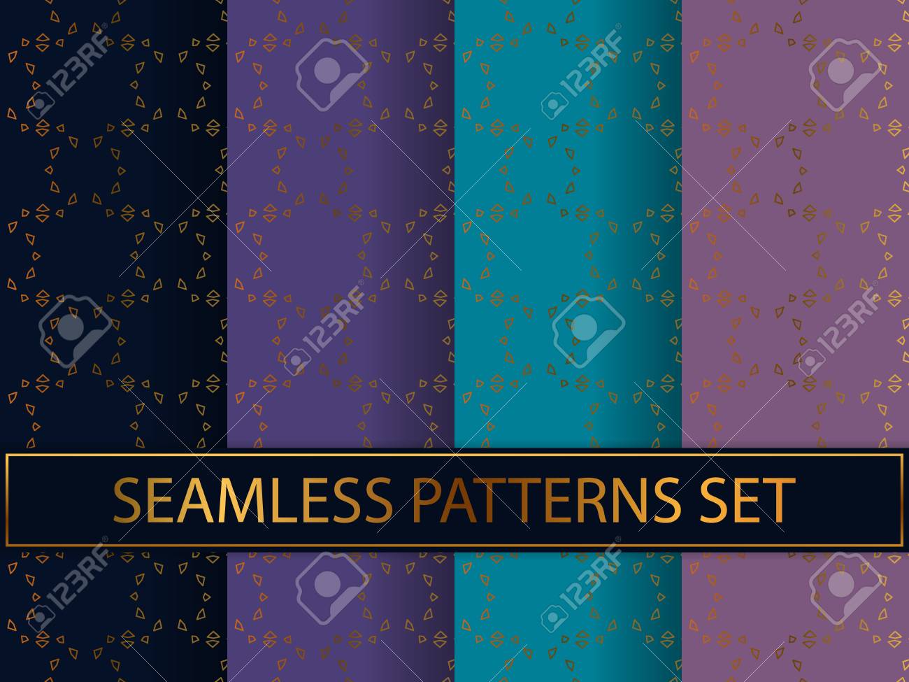 Scarica Gratis Images Ensemble De Modeles Sans Soudure En Couleur Or Sur Fond Colore dernière salutations