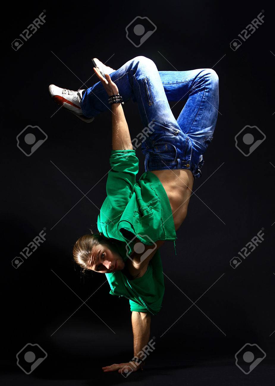 stylish and cool breakdance style dancer posing stock photo picture