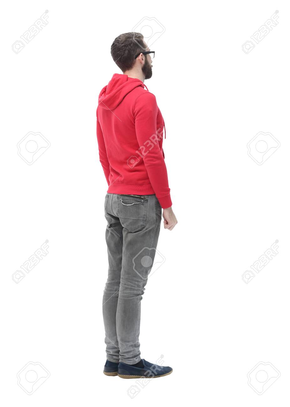 rear view. modern trendy guy looking for a copy space - 131476193 rear view. modern trendy guy looking for a copy space - 131476193