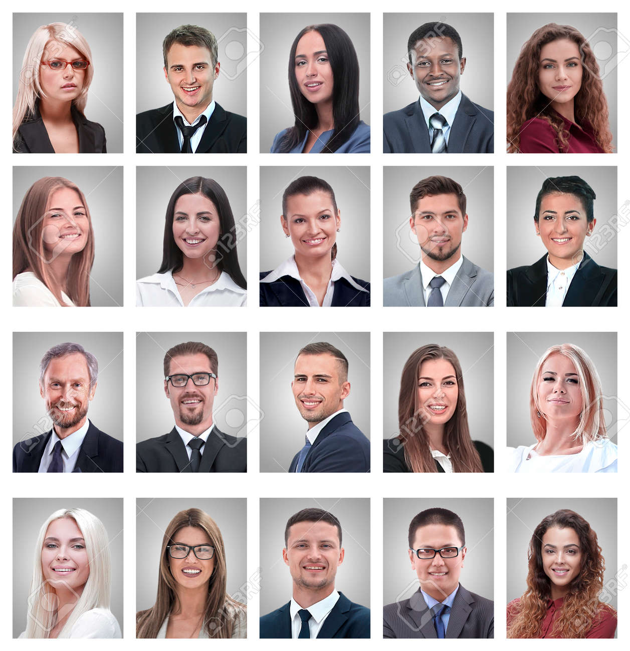 collage of portraits of successful young businessmen - 158190253 collage of portraits of successful young businessmen - 158190253