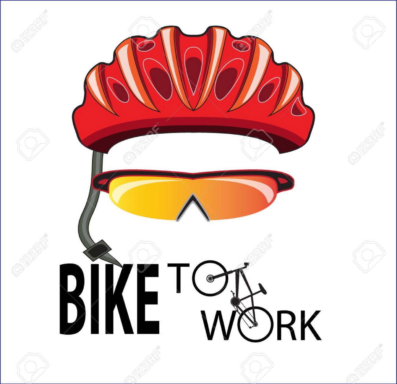bicycle helmet and sun glasses bike to work - 35027090 bicycle helmet and sun glasses bike to work - 35027090