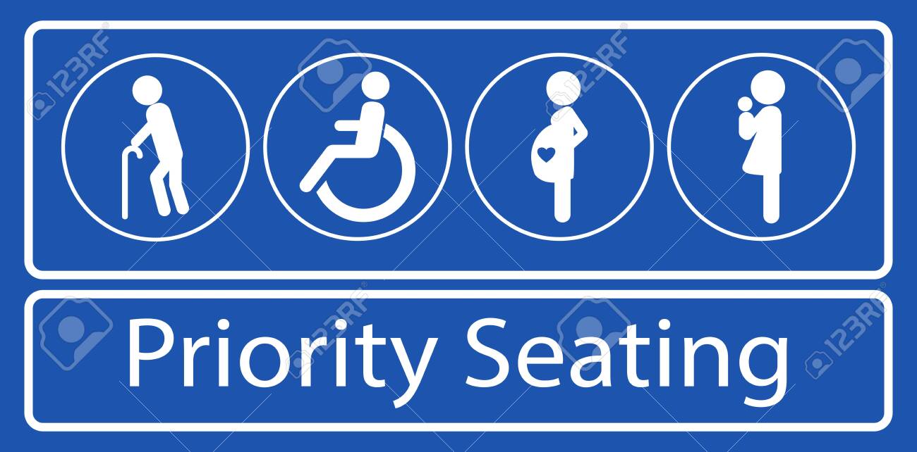 set of priority seating sticker or label, for mass rapid transit or other public transportation. easy to modify - 122018711 set of priority seating sticker or label, for mass rapid transit or other public transportation. easy to modify - 122018711