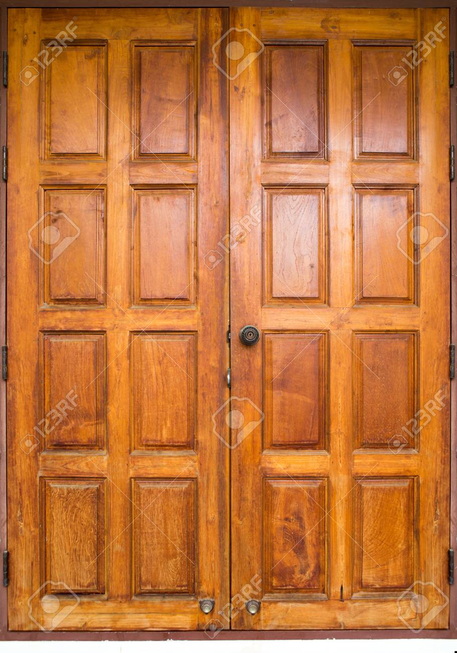 Double Wooden Doors Closed For The Surface And The Background Stock Photo Picture And Royalty Free Image Image 118446193
