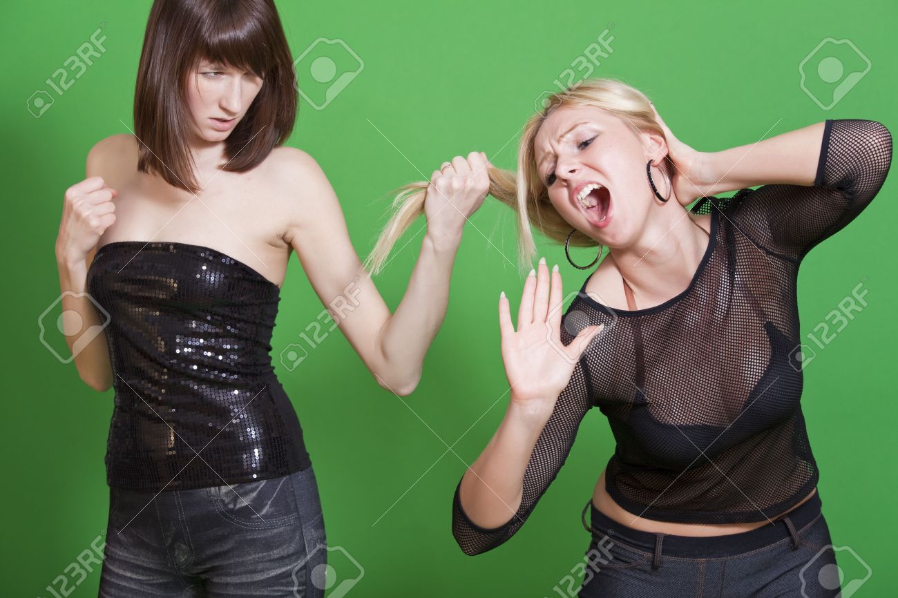 Woman Pulls Another Girl By The Hair Stock Photo, Picture and Royalty Free  Image. Image 6788926., image size:1300x866