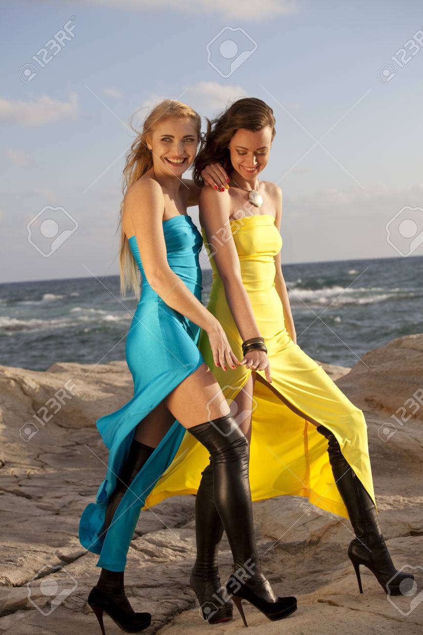 evening dress with boots