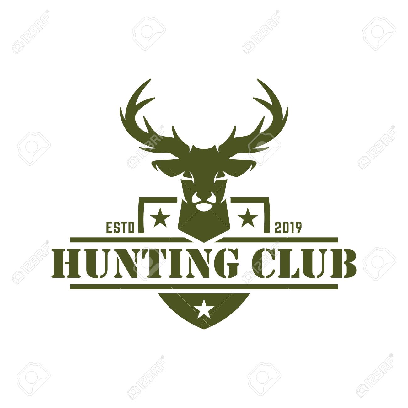 Hunting Logo Hunt Badge Or Emblem For Hunting Club Or Sport