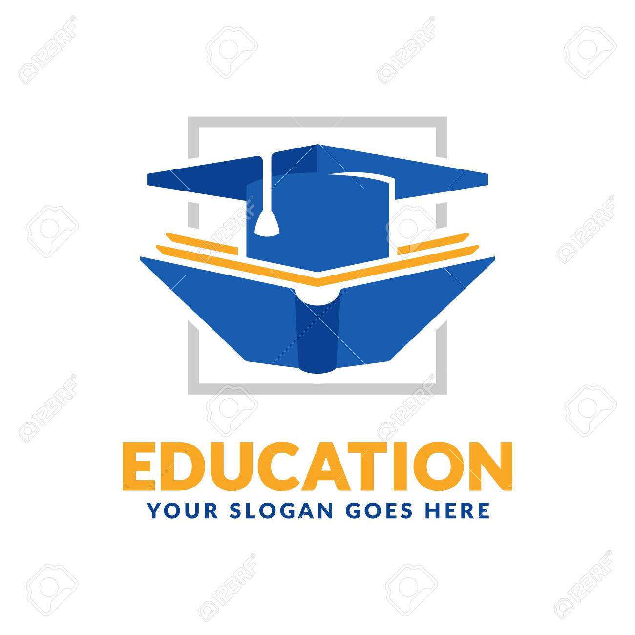 Education Logo Design Template Book And Graduation Cap Icon