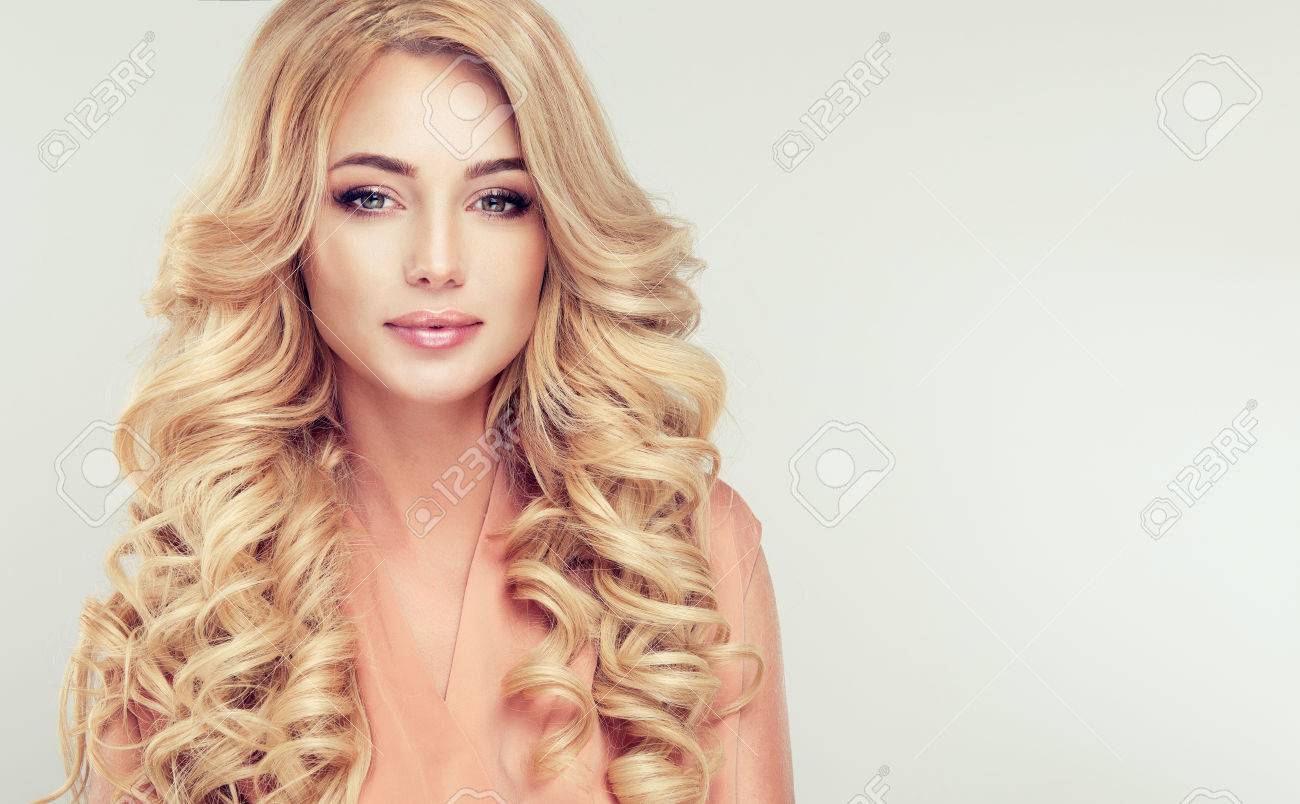 close up portrait of attractive blonde woman with elegant and