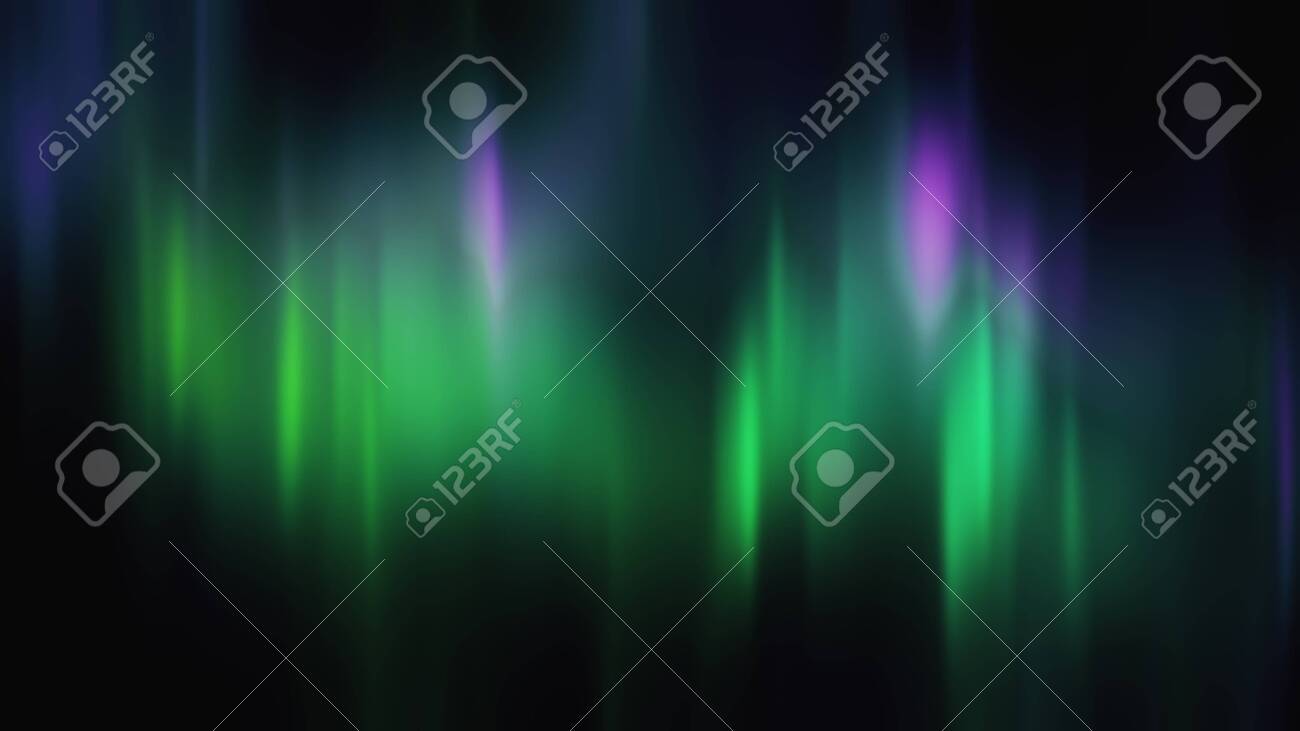 Realistic Aurora Borealis Or Northern Lights Bright And Beautiful Green And Purple Polar Light Curtains On Black Background 3d Illustration Overlay With Alpha Channel Matte For Compositing Stock Photo Picture And Royalty