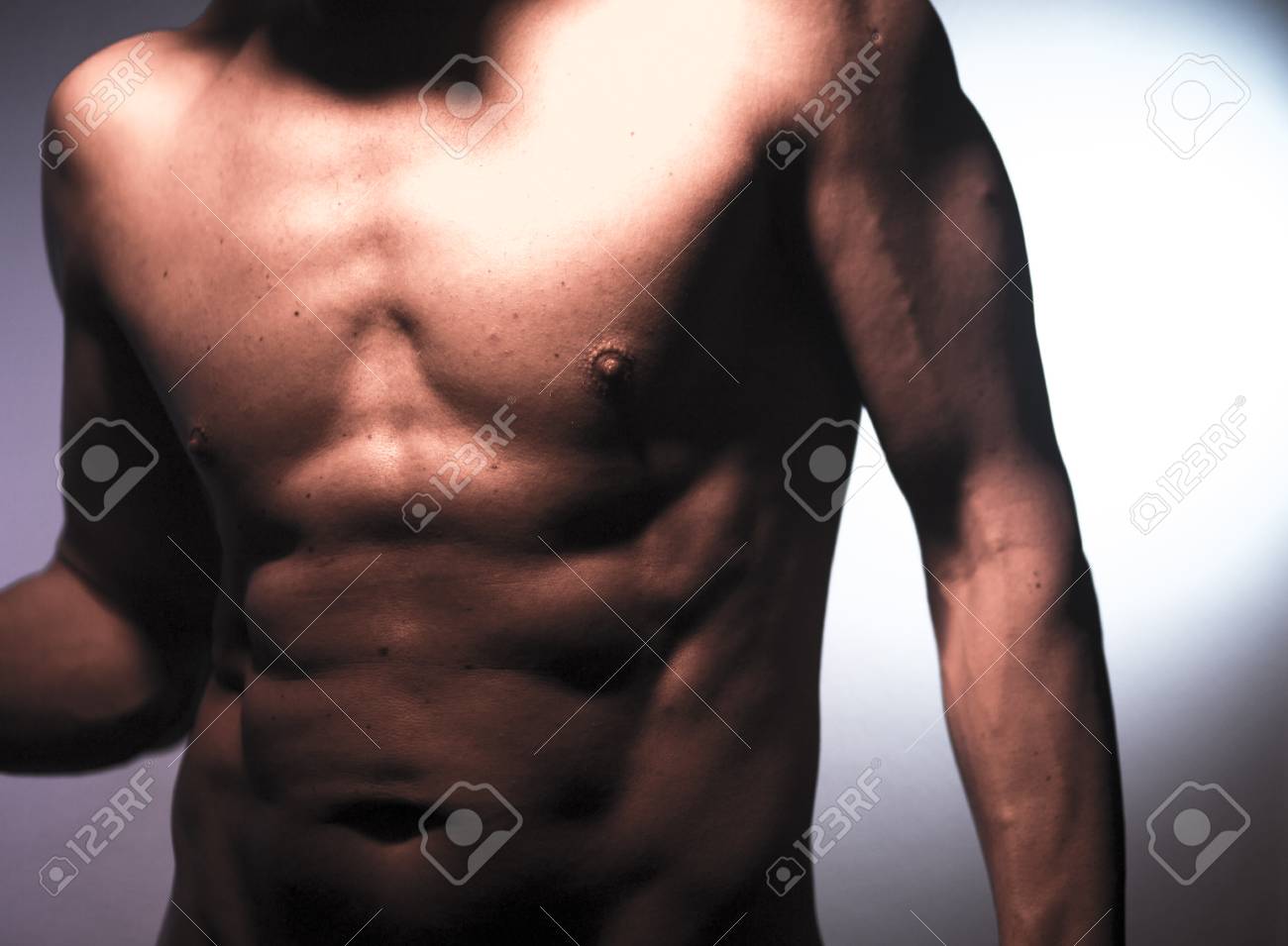 Nude Sporty Slim Attractive Muscular Fit Male Model Man Naked With Natty,  Aesthetic, Natural Body. Stock Photo, Picture and Royalty Free Image. Image  82408677.