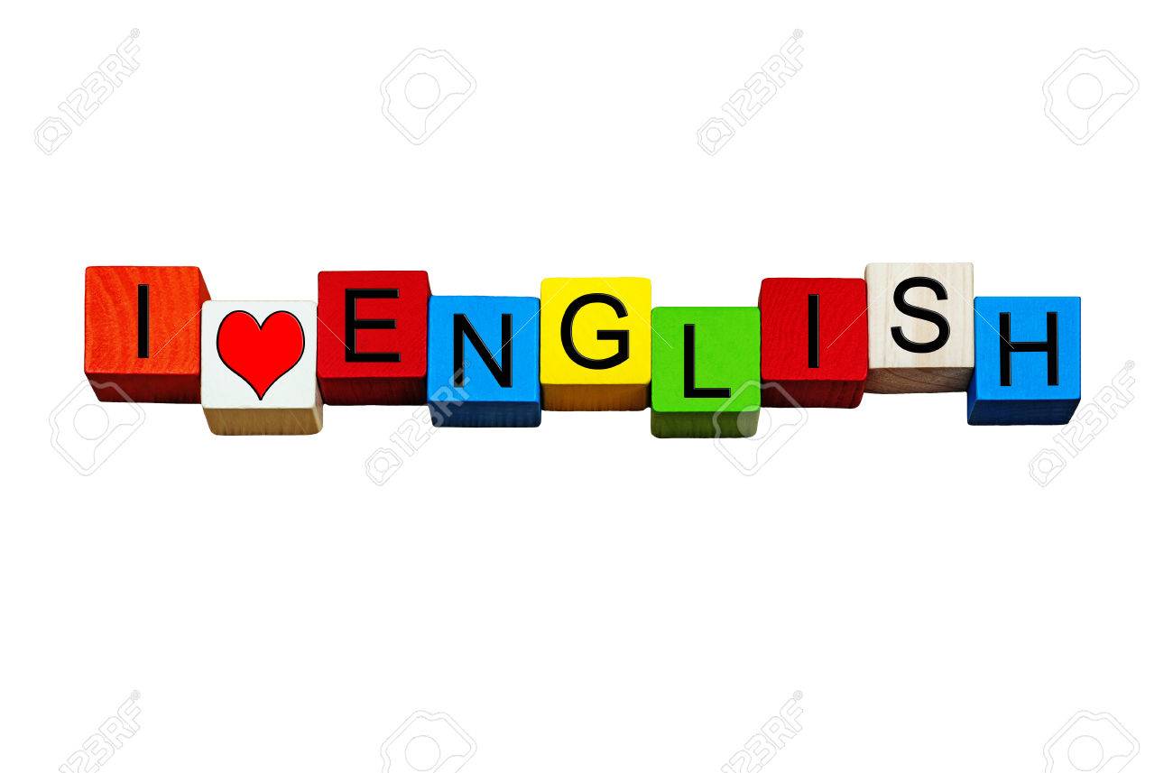 i love english sign banner or design for english language