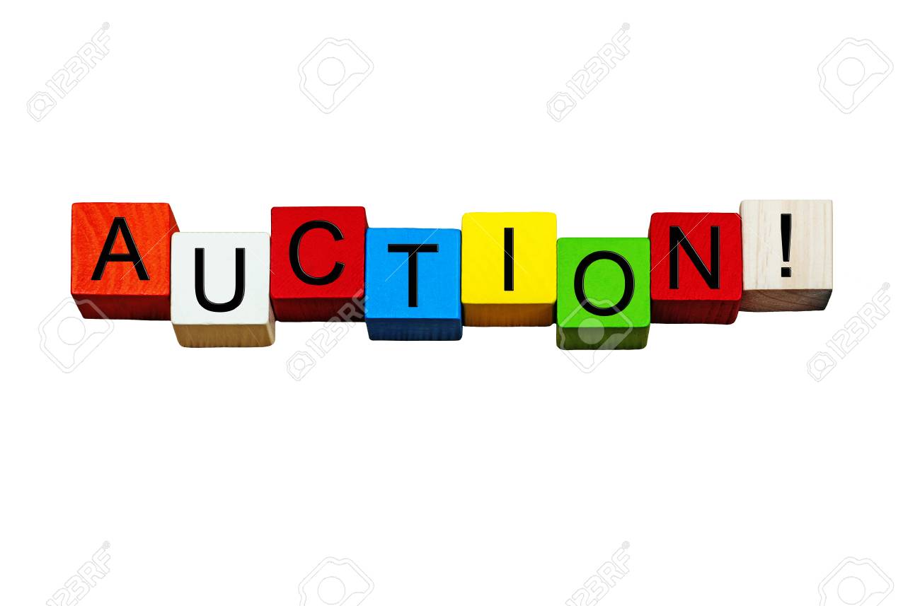 auction sign or banner for auctions bidding marketing sales auction sign
