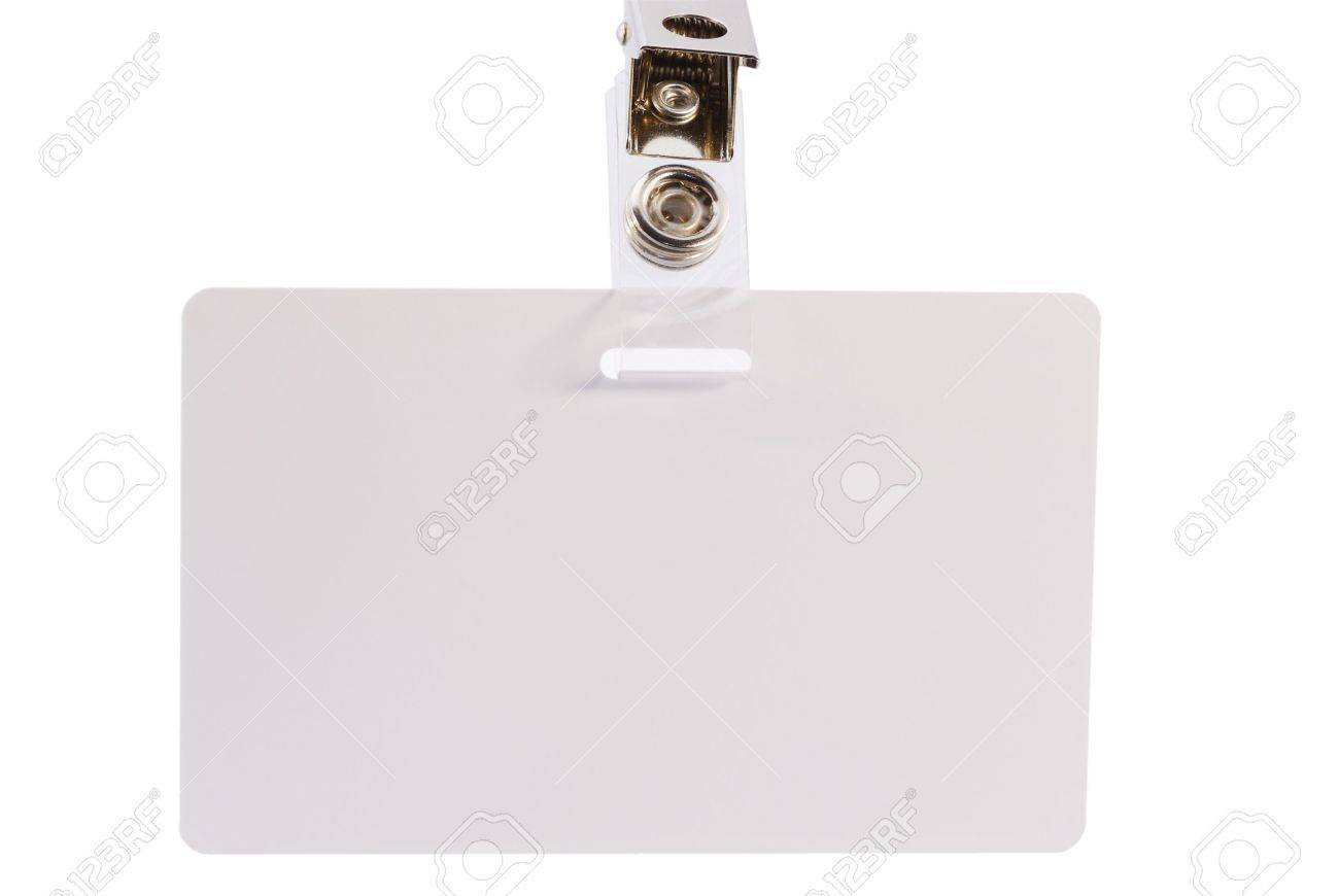 blank id card badge on a white background stock photo picture and