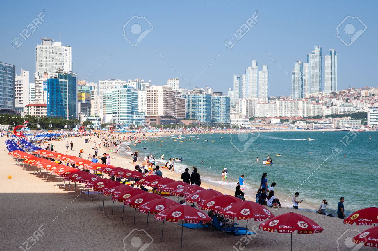 Busan South Korea August 22 2014 The View Of Haeundae Beach