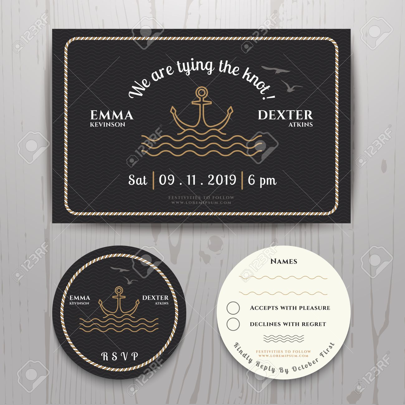 nautical sea anchor wedding invitation and rsvp card template rsvp cards for weddings templates free