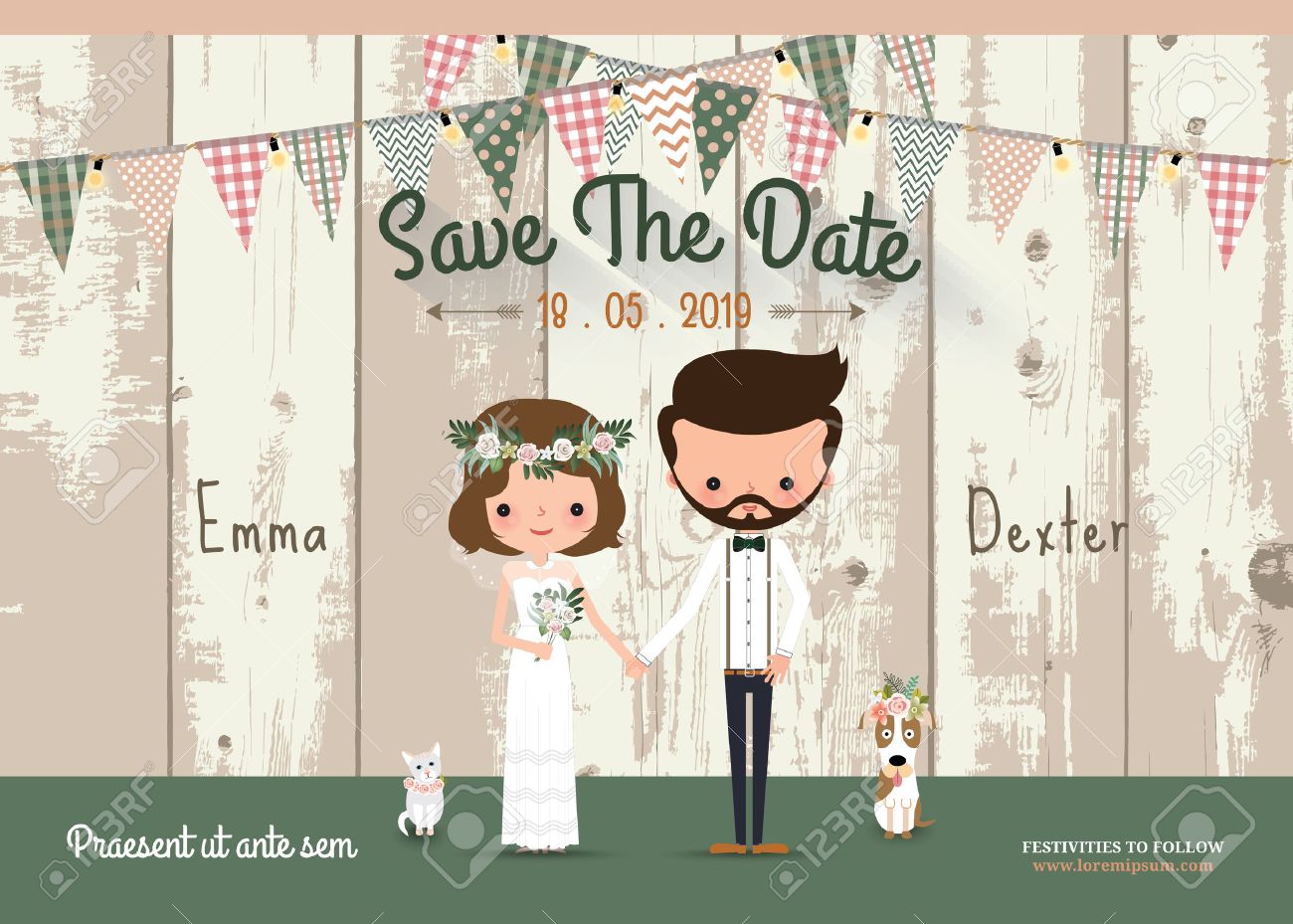 Couple rustic wedding invitation card and save the date with wood background - 62138711 Couple rustic wedding invitation card and save the date with wood background - 62138711