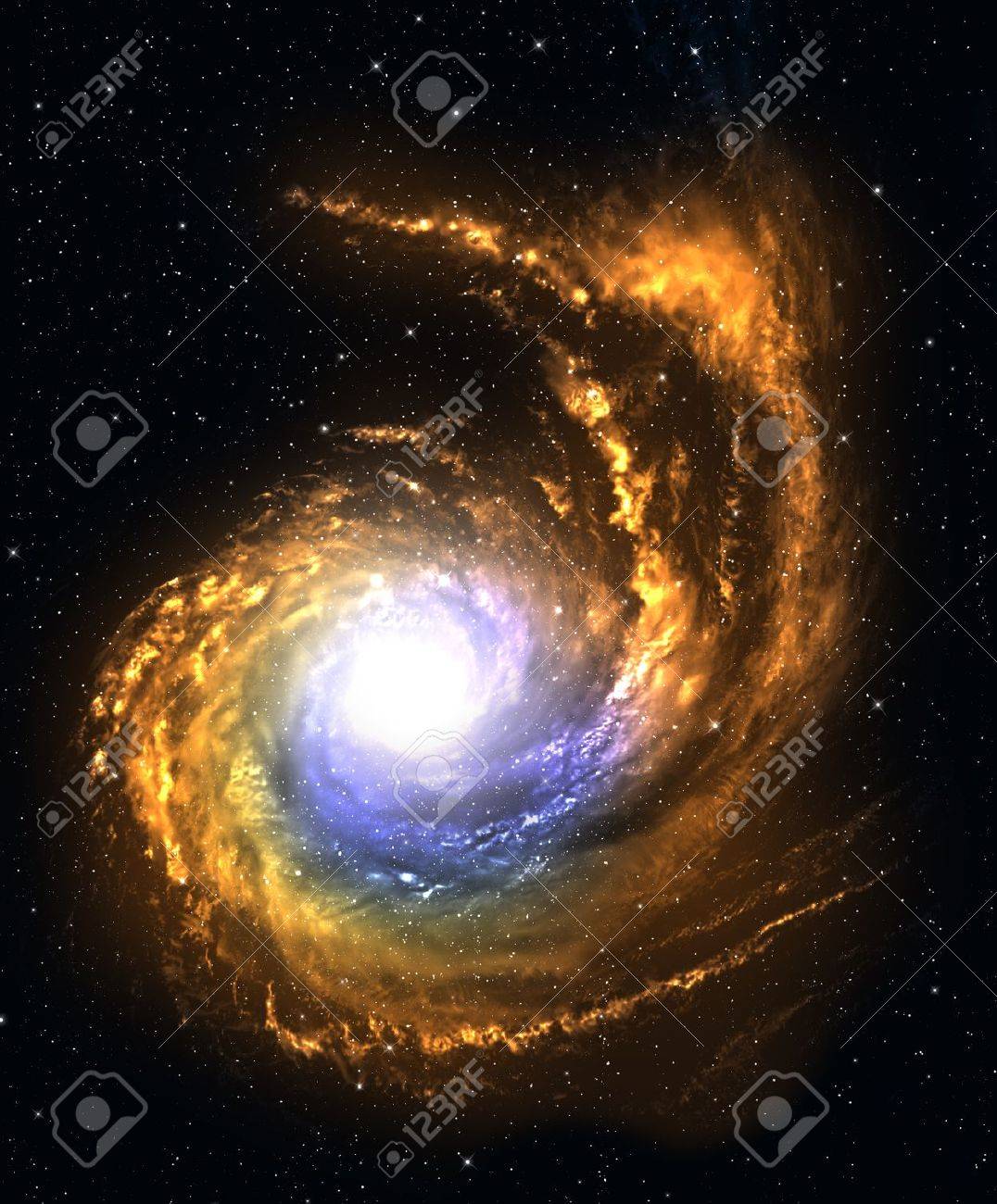 Spiral galaxy in deep space with starfield background. - 18511875 Spiral galaxy in deep space with starfield background. - 18511875