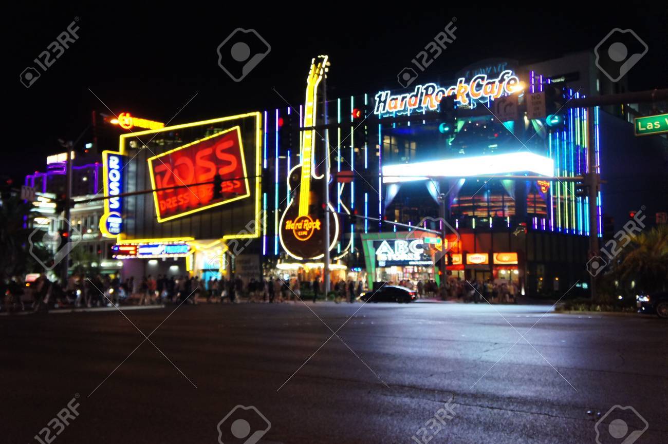 ハードロック カフェとロス ラスベガス ネバダ州のラスベガス ネバダ州 11 年 9 月 2 日 夜景 の写真素材 画像素材 Image