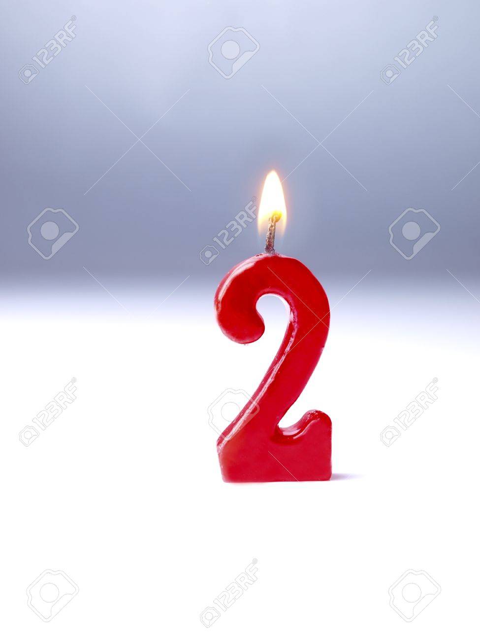 red number 2 birthday candle