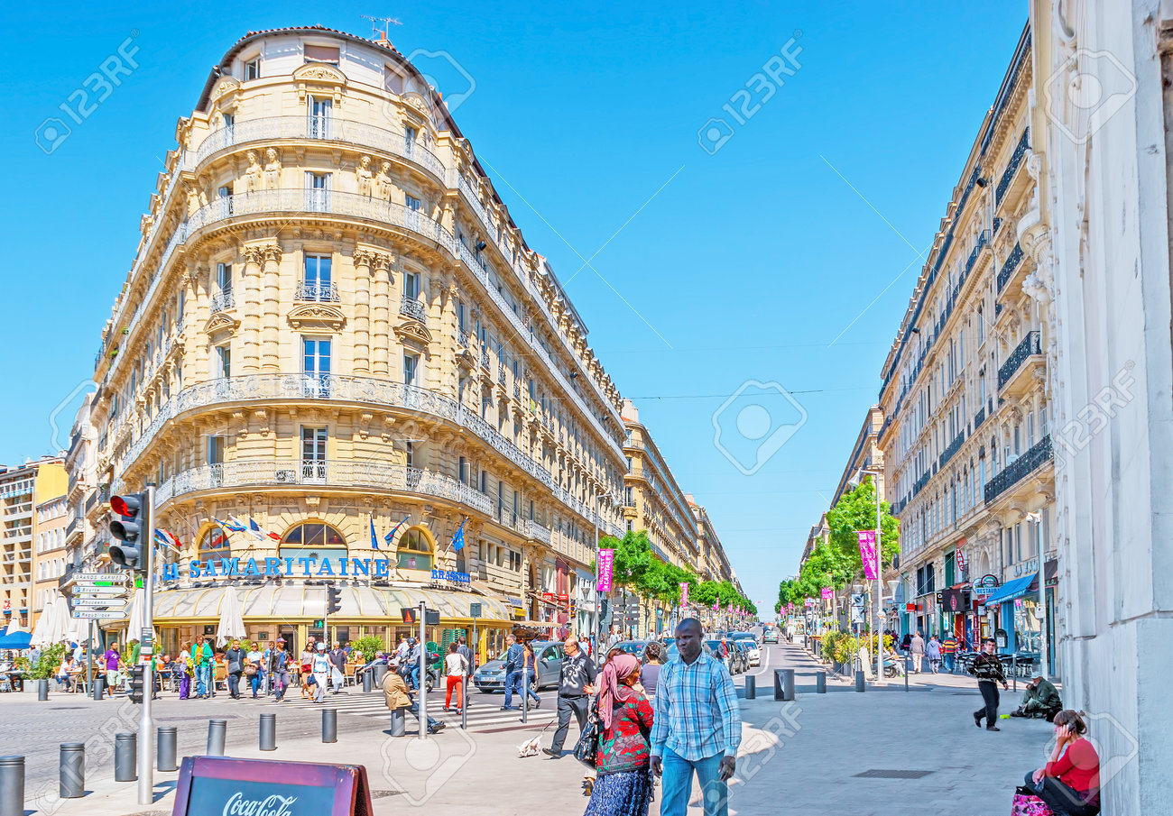 marseille france may 4 2013 rue de la republique is the stock