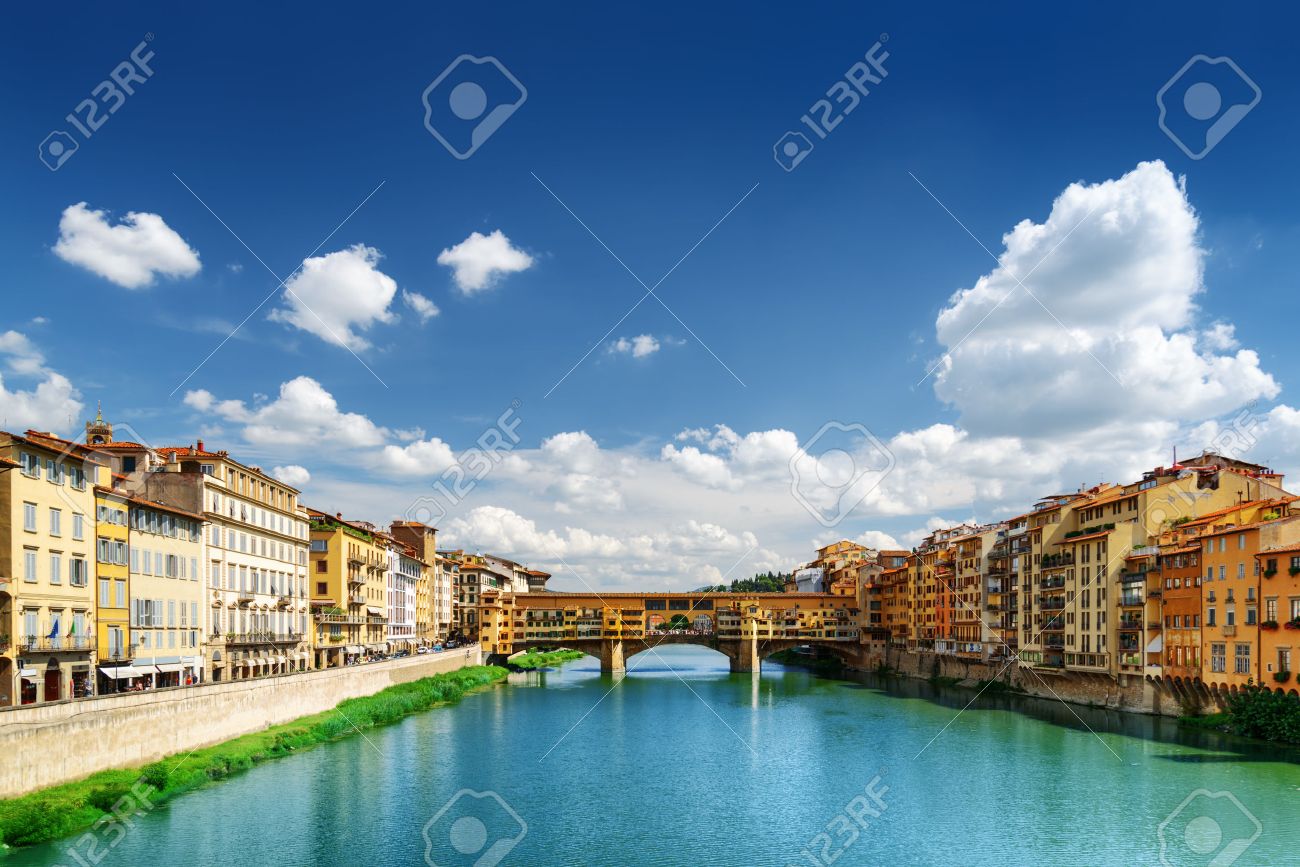 Medieval bridge Ponte Vecchio (Old Bridge) and the Arno River in Florence, Tuscany, Italy. View from the Ponte Santa Trinita (Holy Trinity Bridge). Florence is a popular tourist destination of Europe. - 51572839 Medieval bridge Ponte Vecchio (Old Bridge) and the Arno River in Florence, Tuscany, Italy. View from the Ponte Santa Trinita (Holy Trinity Bridge). Florence is a popular tourist destination of Europe. - 51572839