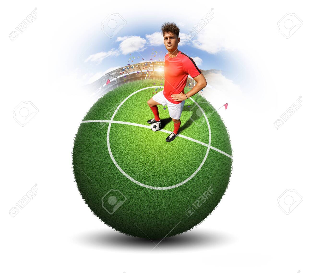 Football player and ball in the stadium - 149493097 Football player and ball in the stadium - 149493097