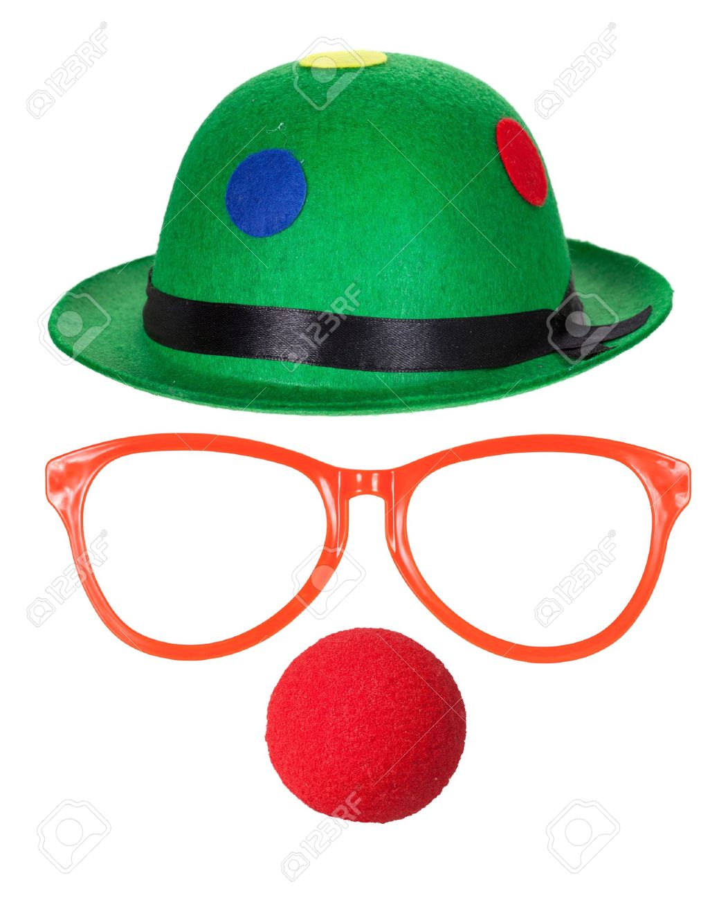 Clown Hat With Glasses And Red Nose Isolated On White Background Stock  Photo, Picture And Royalty Free Image. Image 18130685.