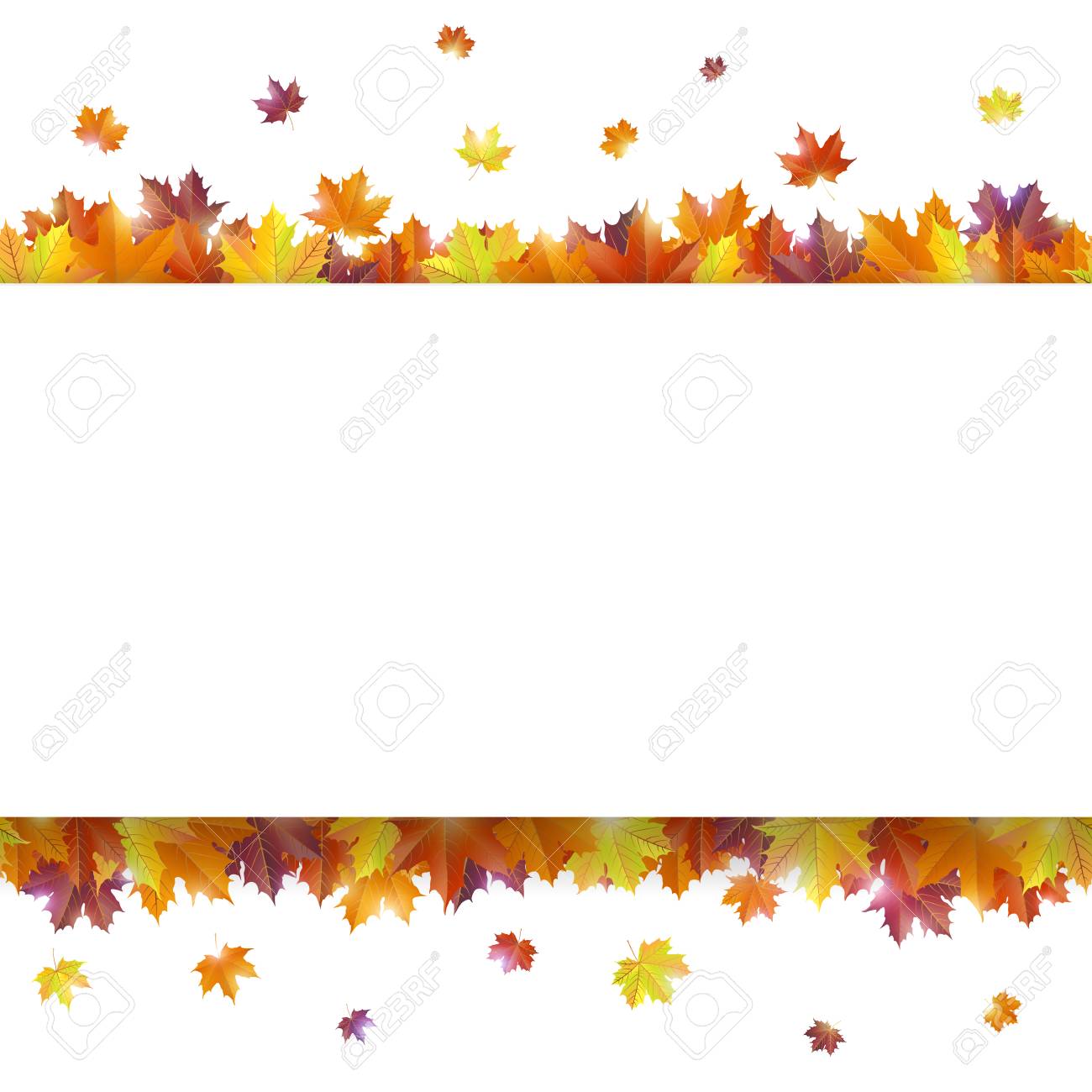 明るいのシームレスな秋背景に鮮やかな秋の紅葉 テキスト用のスペース ベクトルの図 のイラスト素材 ベクタ Image