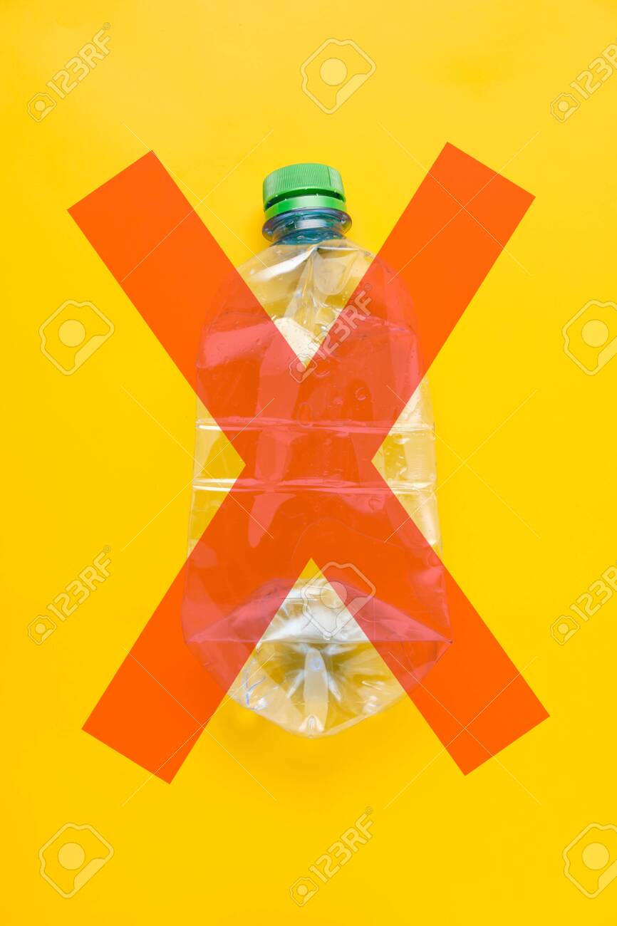 Download Used Plastic Bottle Of Water With Caps X Mark On Yellow Background Stock Photo Picture And Royalty Free Image Image 140042715 Yellowimages Mockups