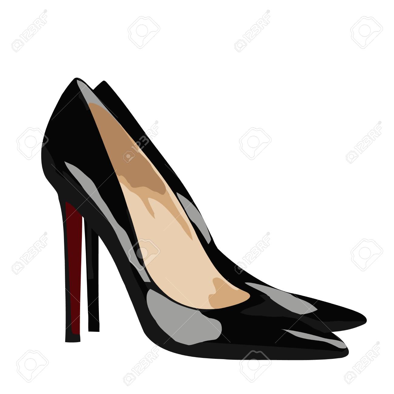 Imagen De La Mujer S Zapatos De Tacón Alto - Negro Y Rojo Ilustraciones  Vectoriales, Clip Art Vectorizado Libre De Derechos. Image 13996814.