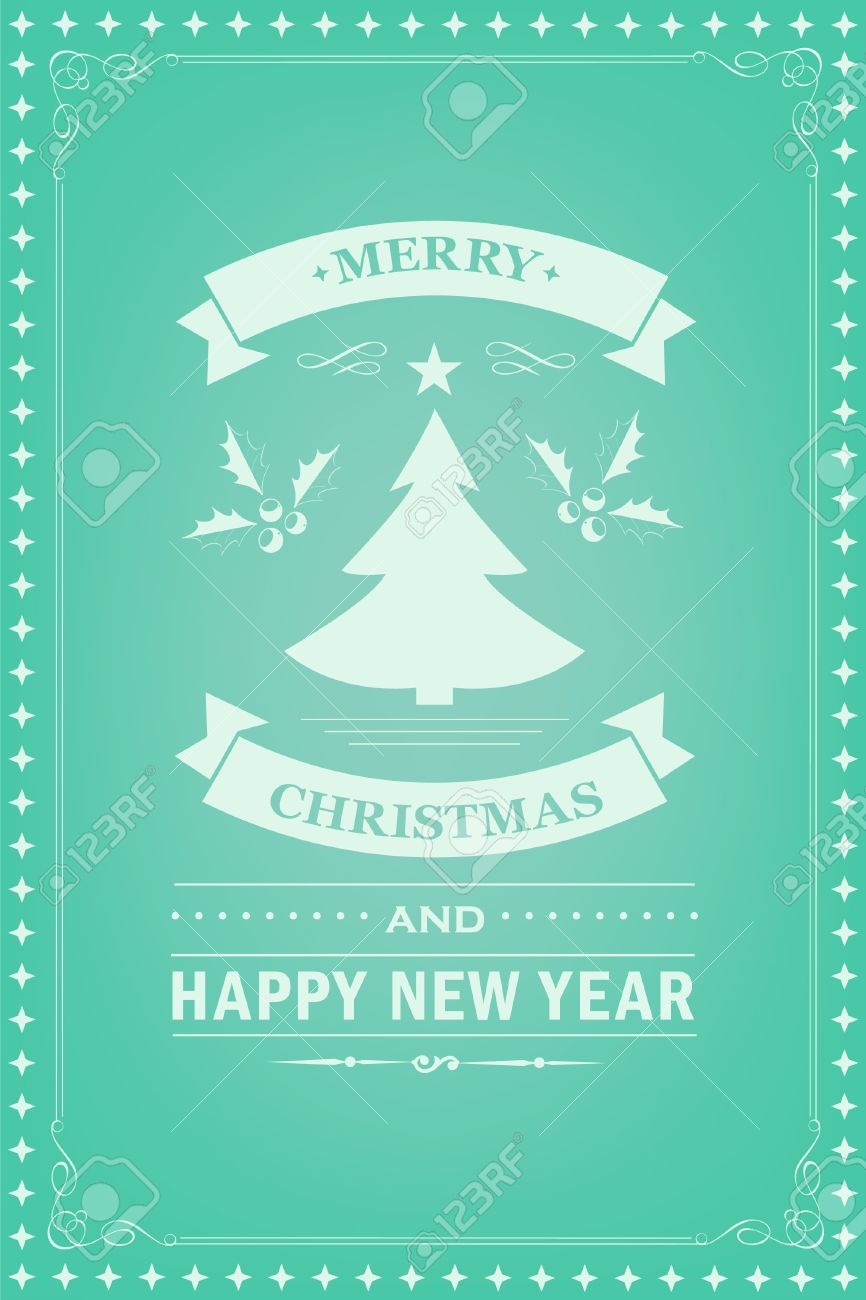 christmas party invitation retro typography and design decoration