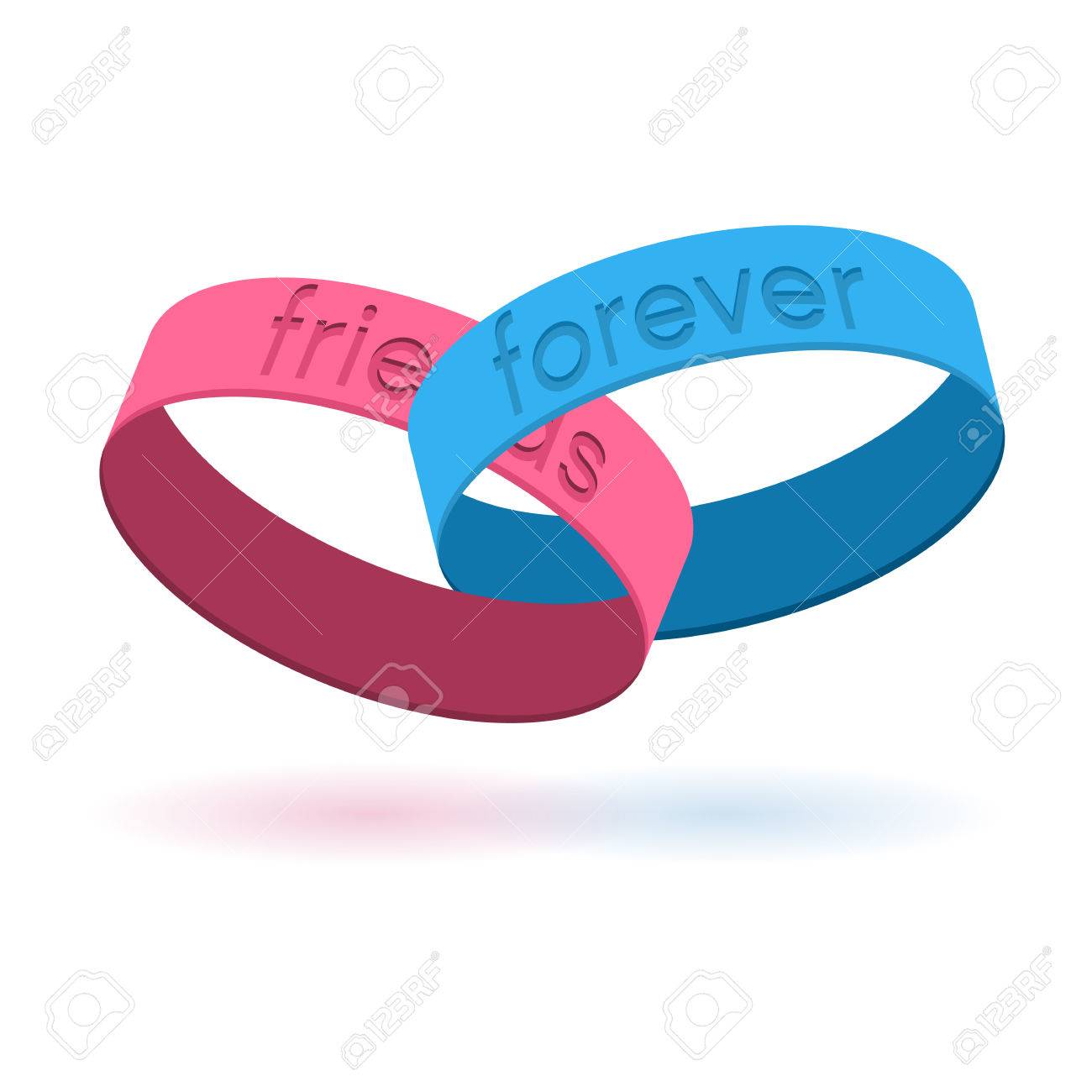 Deux Bandes Avec Des Amis De Texte Pour Toujours Amitie Bonne Carte De Voeux De Jour Vector Illustration Modele Pour Votre Web Design Banniere Pour Le Site Web Ou Imprimer L Affiche Clip