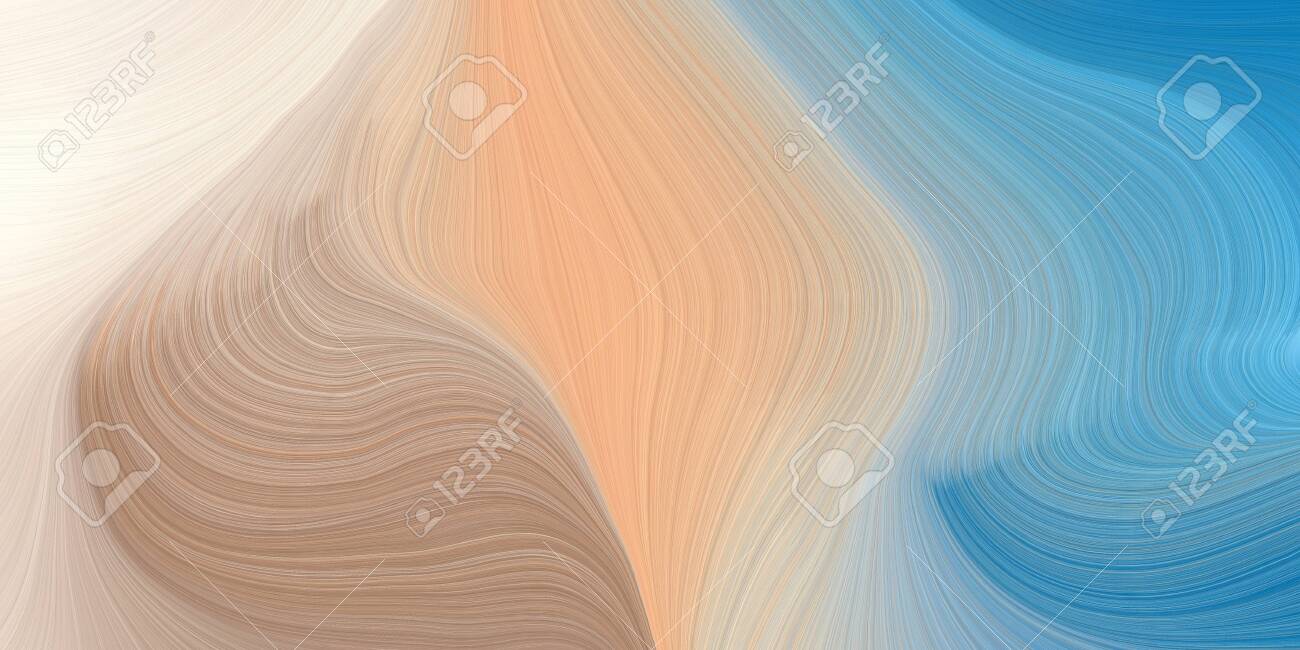 Elegant Curvy Swirl Waves Background Design With Tan, Steel Blue And Light  Gray Color. Stock Photo, Picture And Royalty Free Image. Image 134134639.
