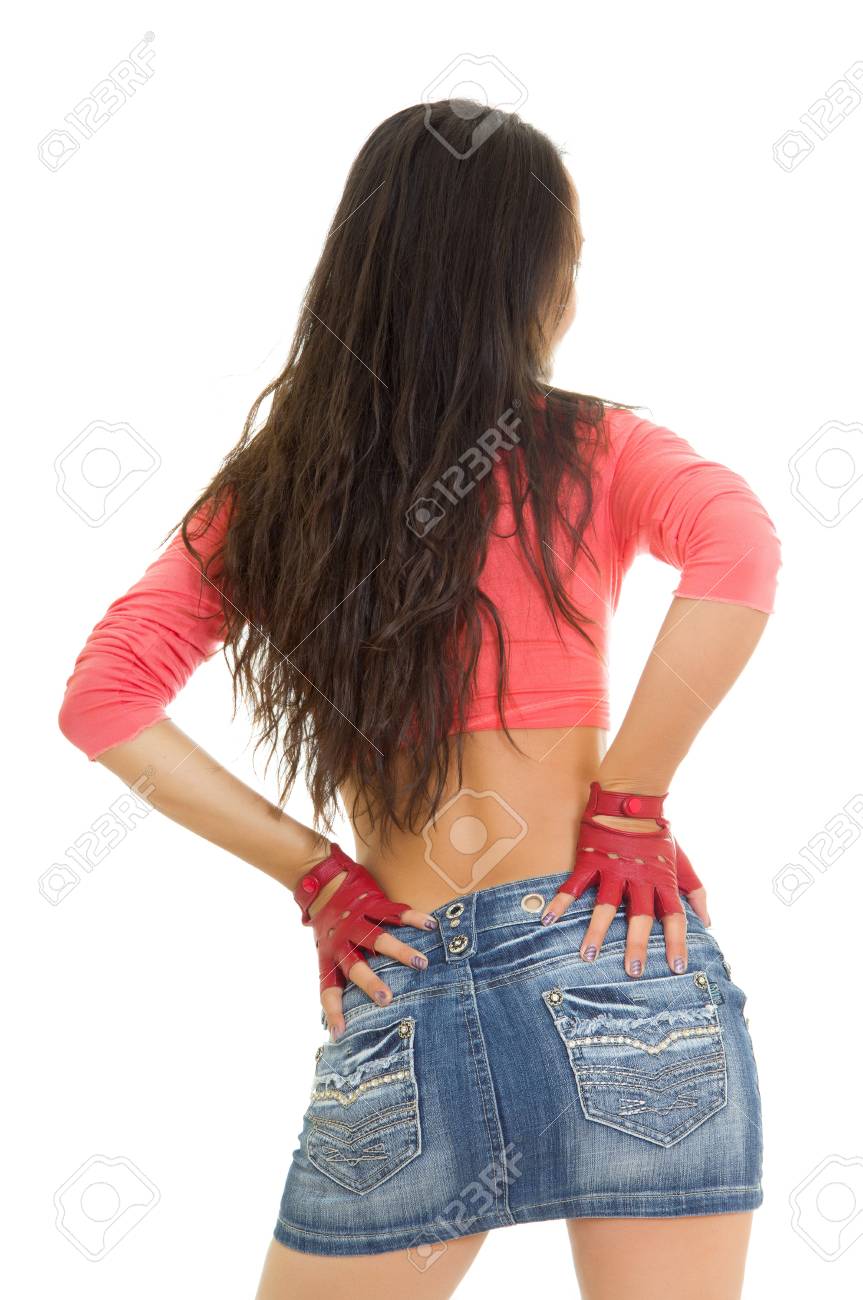 white jean mini skirt