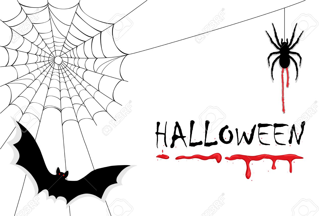 Celebrating Halloween With Creepy Vampires Bats Spiders And