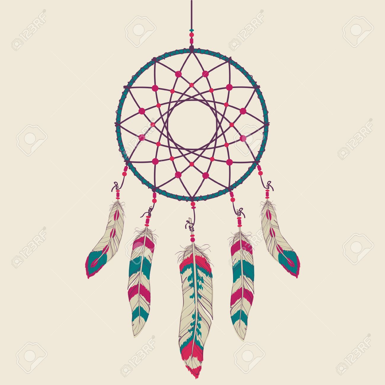 Vector Colorful Illustration Of Dream Catcher Royalty Free Cliparts Vectors And Stock Illustration Image