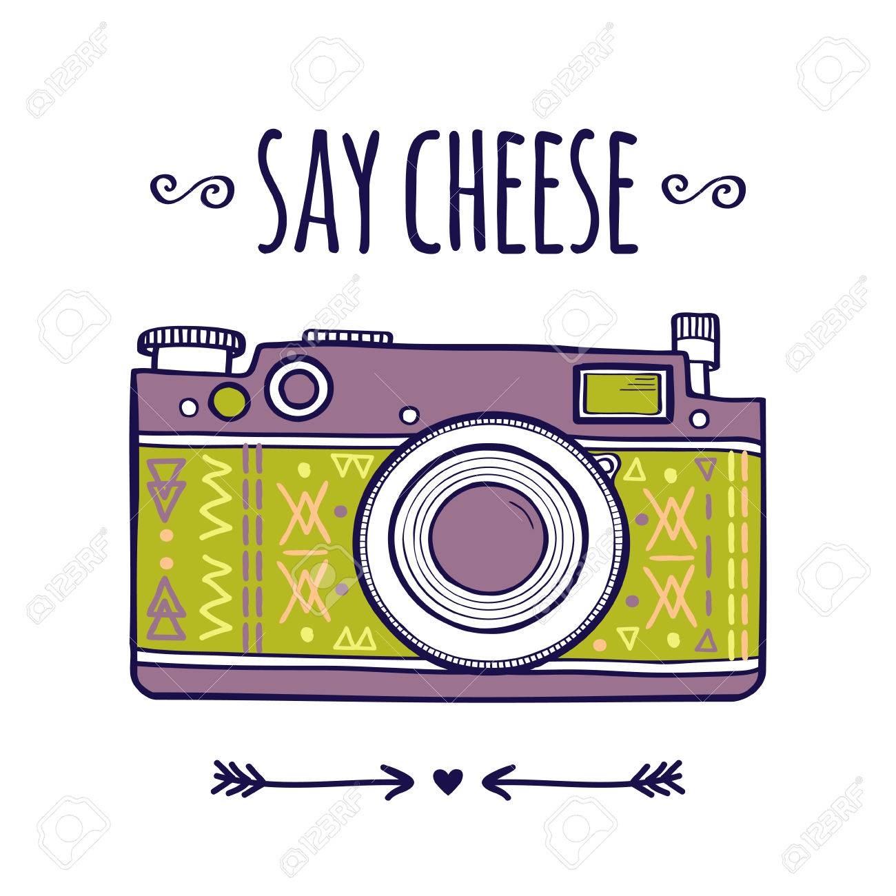 Vector Illustration With Cute Retro Photo Camera And Typography Royalty Free Cliparts Vectors And Stock Illustration Image