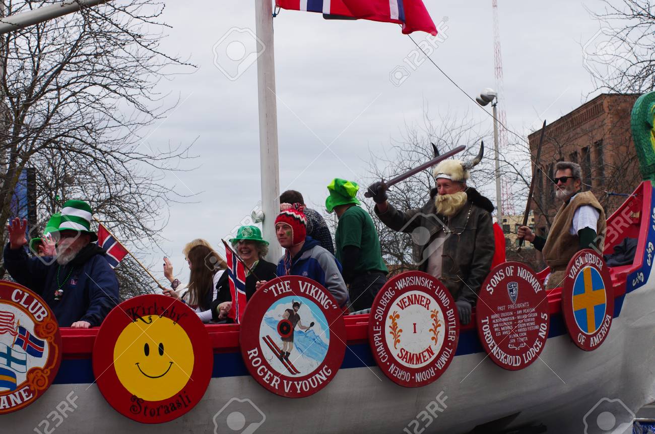 st patty s day parade in spokane washington on 3 15 2014 stock