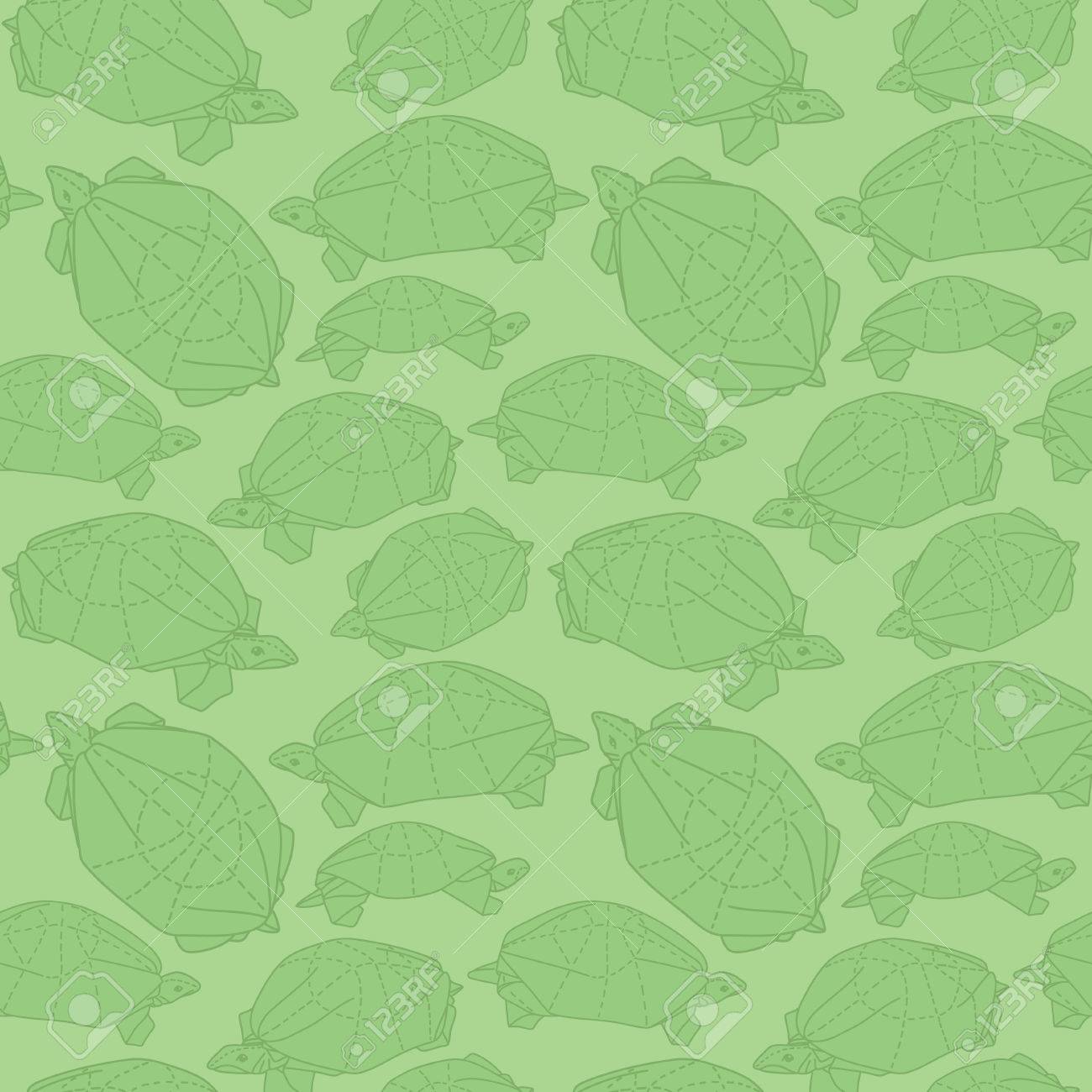 折り紙カメの図を描画します シームレス パターンを壁紙 のイラスト素材 ベクタ Image