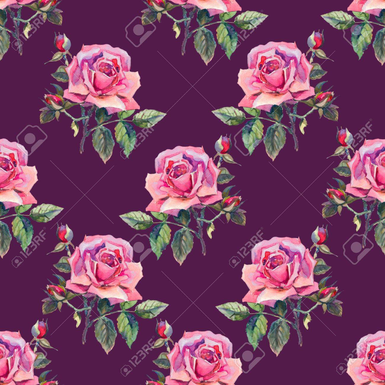 Téléchargement gratuit Images Roses Aquarelles Motif Floral De Papier Peint Sans Soudure dernière par
