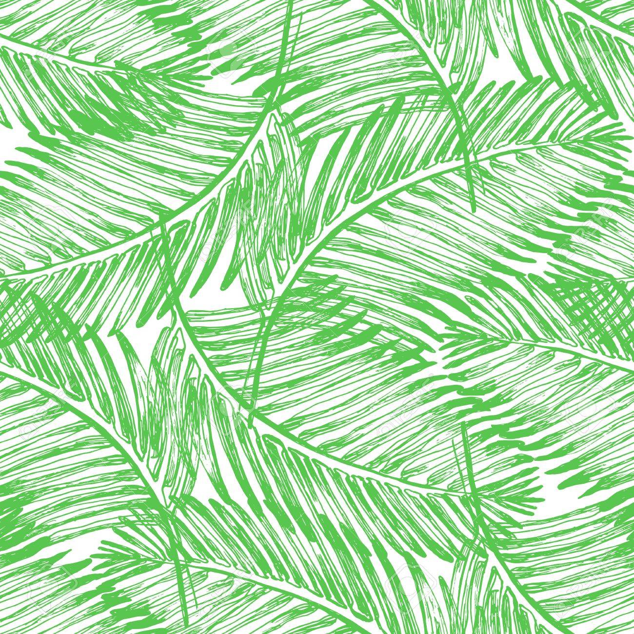 Palm Leaves Illustration Tropical Jungle Plant Vector Wallpaper